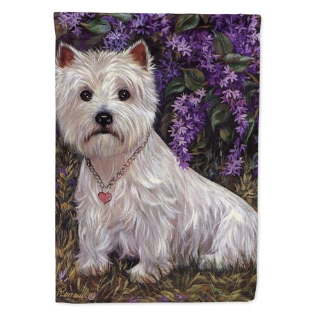 Carolines Treasures 28 x 0.01 x 40 in. Westie Lily & Lilacs Canvas House Flag PPP3216CHF
